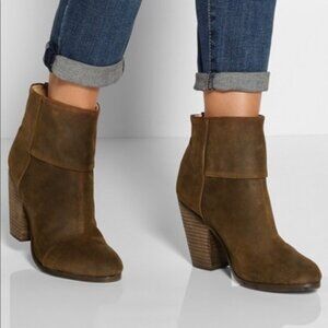Rag & Bone Classic Newbury Mineral Suede Brown Booties sz 39.5 or 9 GUC